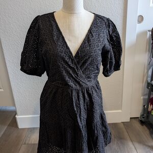 Brand New Size 8 Miss Selfridge Black Textured Dress